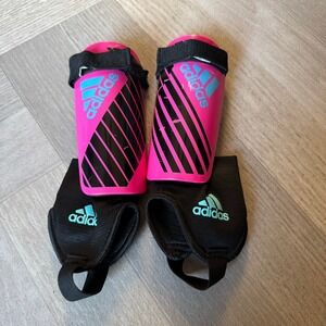 Adidas Youth Soccer Shin Guards Pink Black Stripes Protective Gear‎ Medium